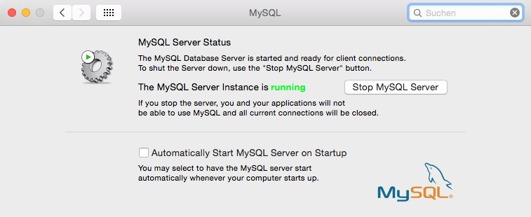 MySQL läuft